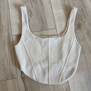 House of Harlow Knit Corset Cropped Top